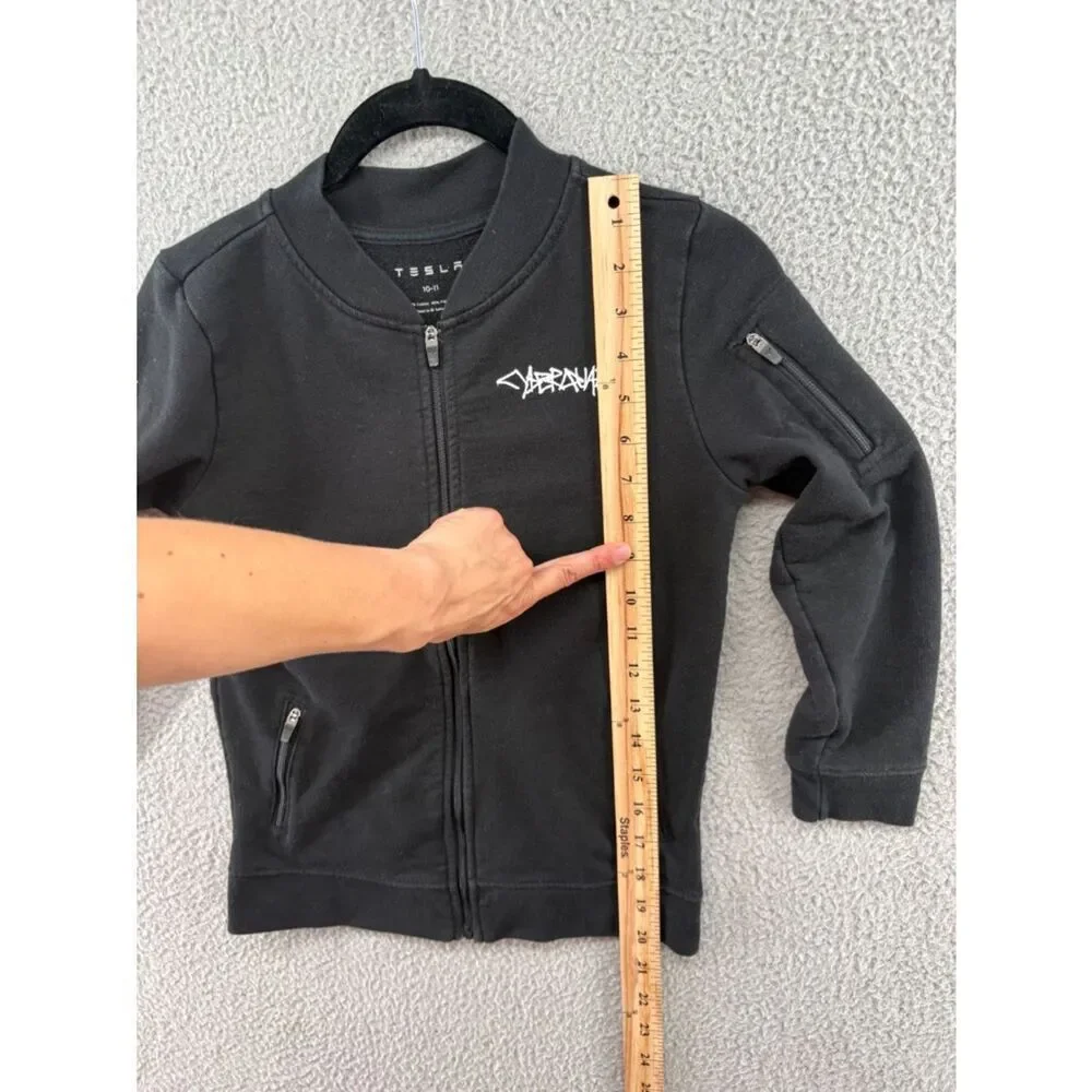Tesla Kids Cyberquad Bomber Jacket Black Full Zip Youth 10-11